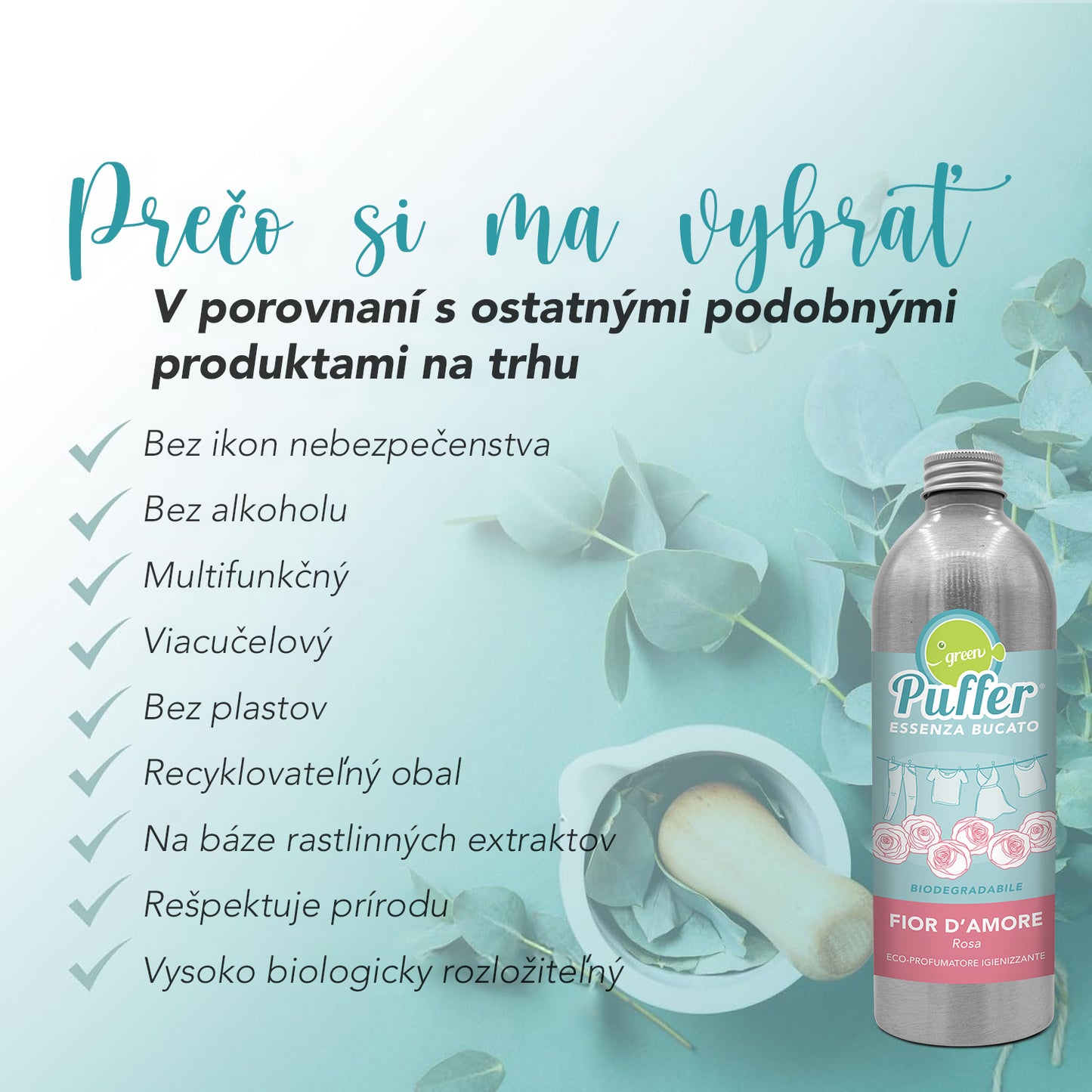 Prírodný Eko parfum do prania Ruža 500ml