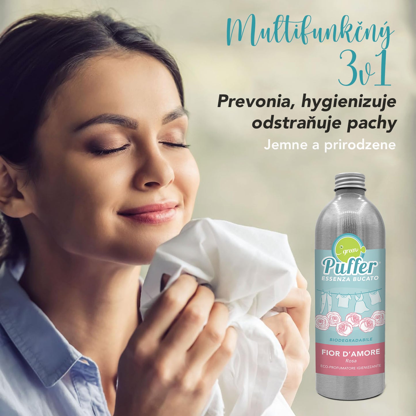 Prírodný Eko parfum do prania Ruža 500ml