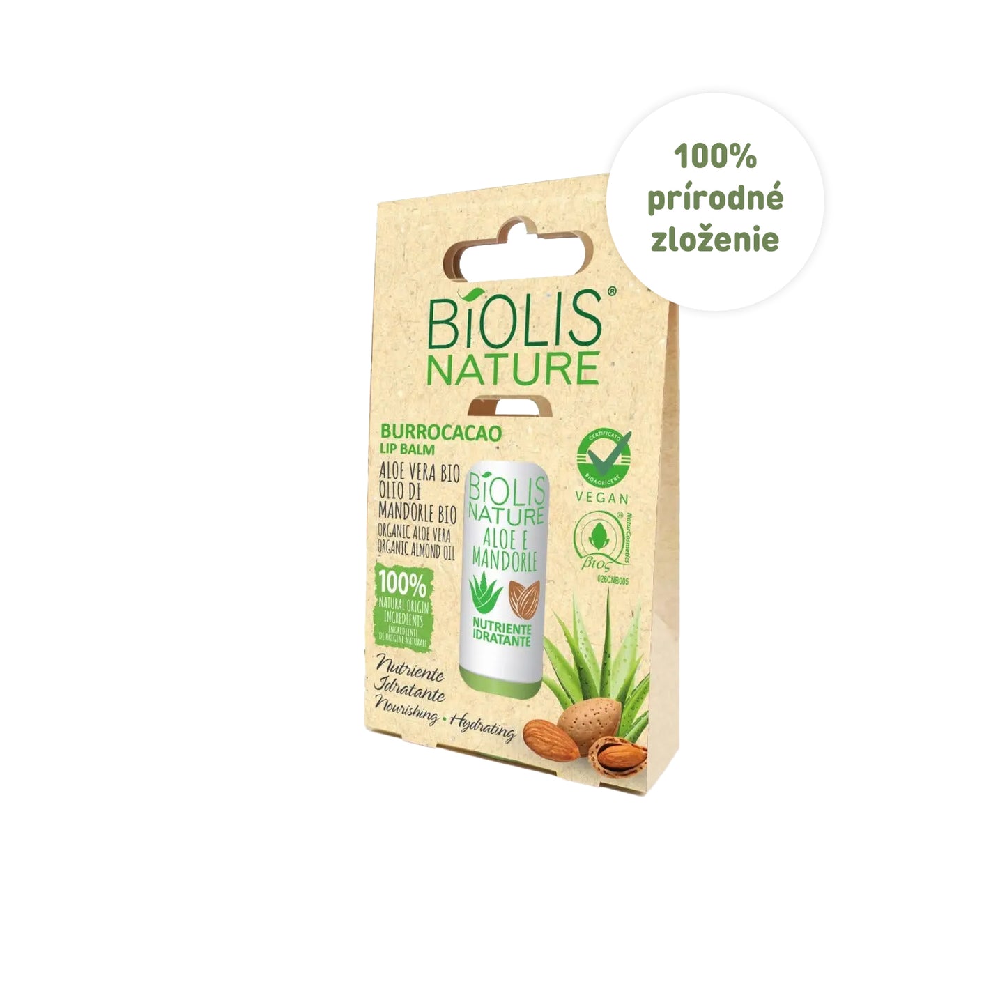 Vyživujúci balzam na pery BIO Aloe Vera a BIO Mandľový olej