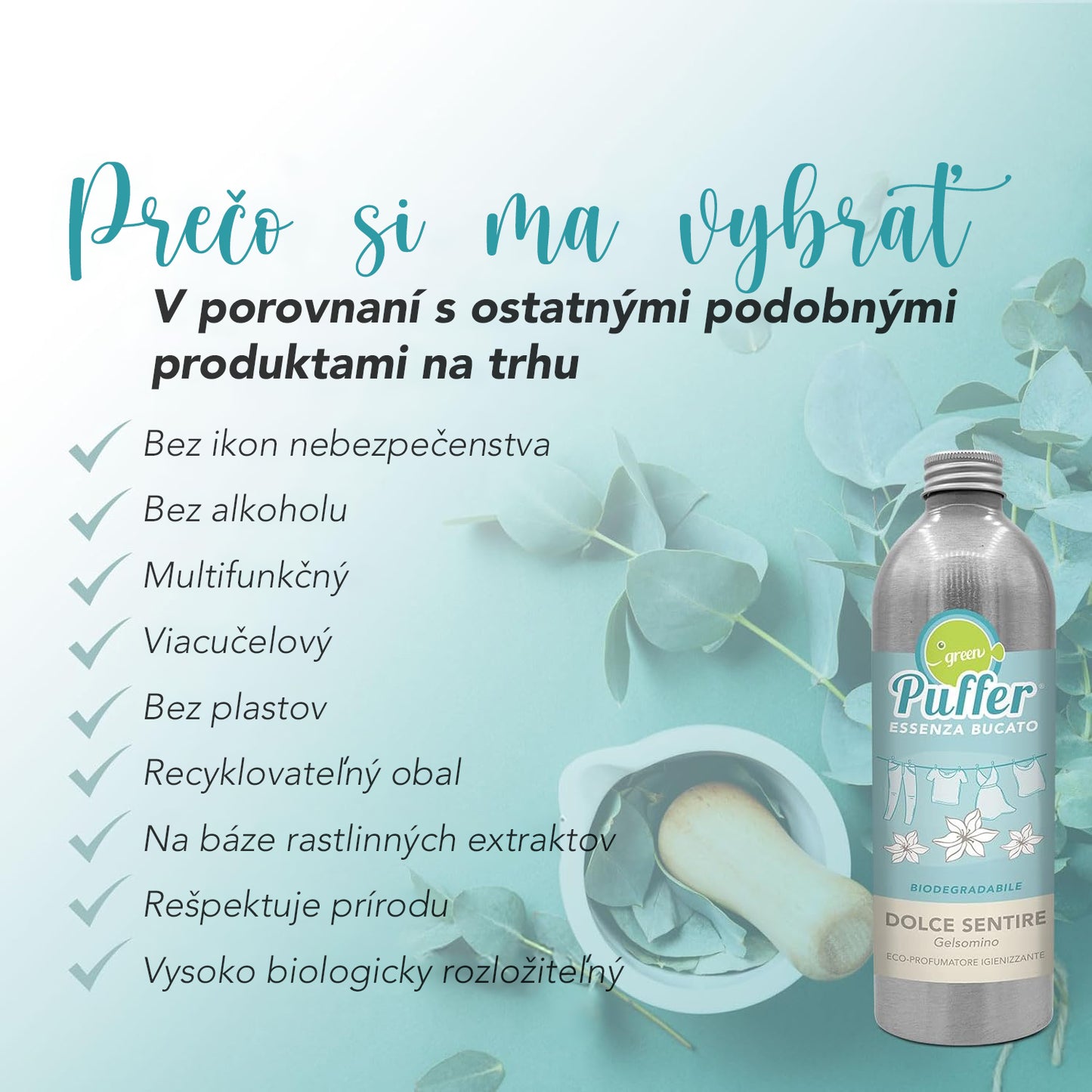 Prírodný Eko parfum do prania Jazmín 500ml